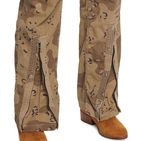 RE/DONE Brown/Tan NWT camouflage up-cycled cargo trousers Factory Distressed - Picture 3 of 16